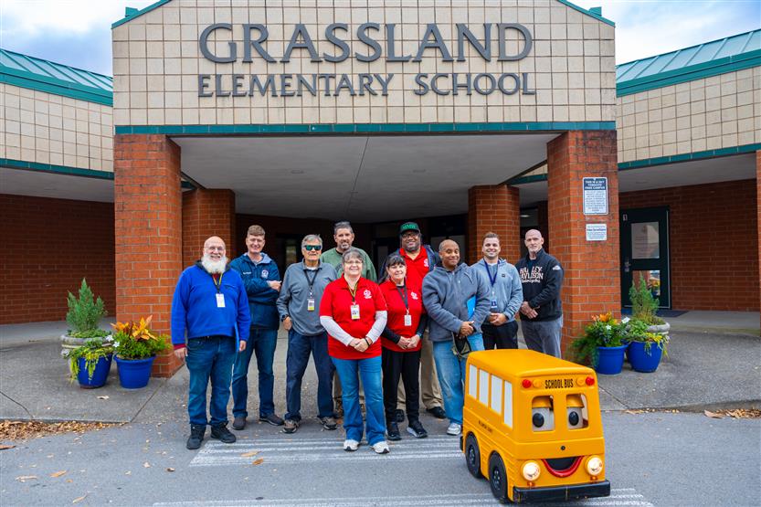 Students practice bus safety